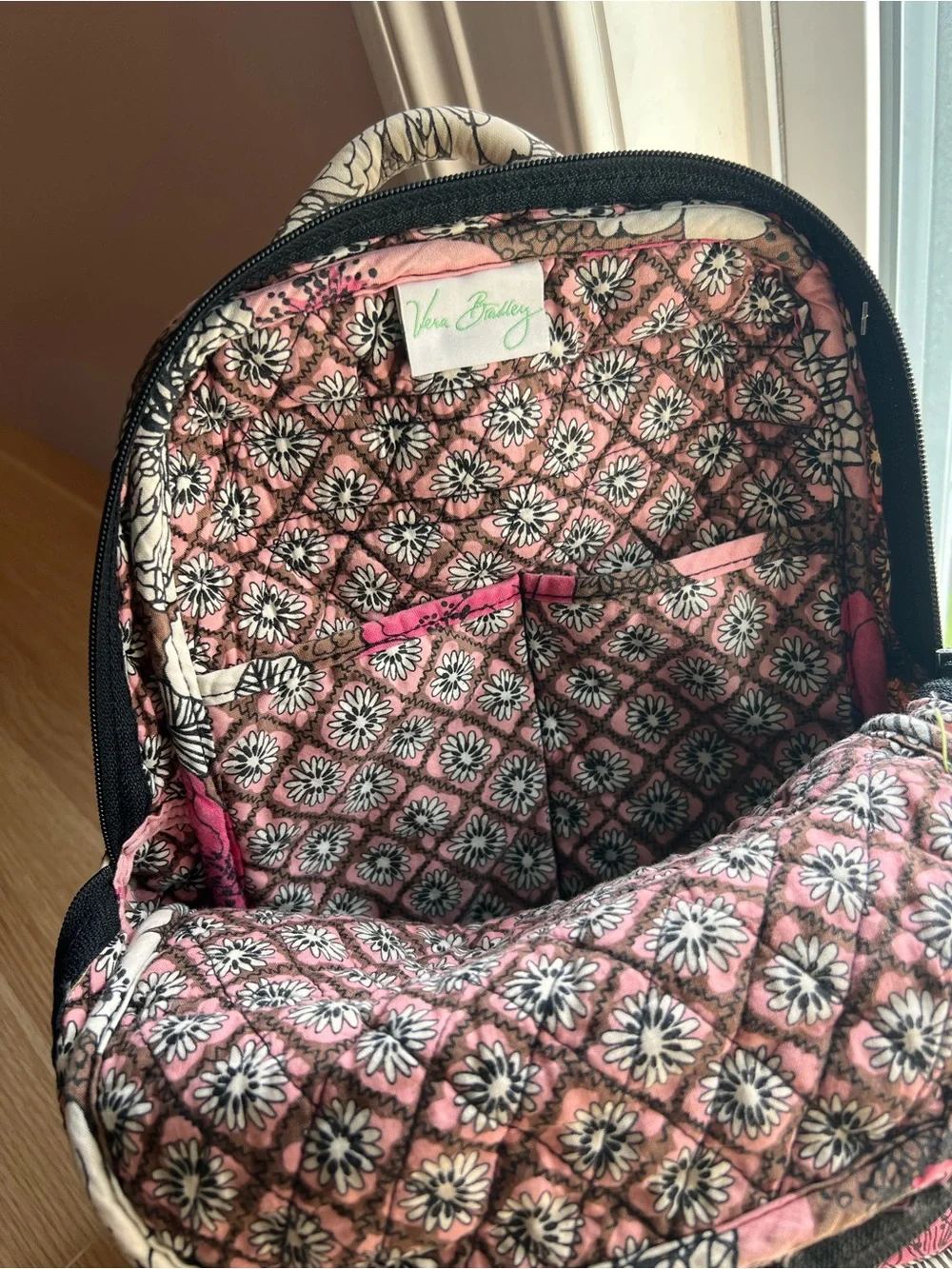 Vera Bradley Small Backpack Mocha Rouge Retired